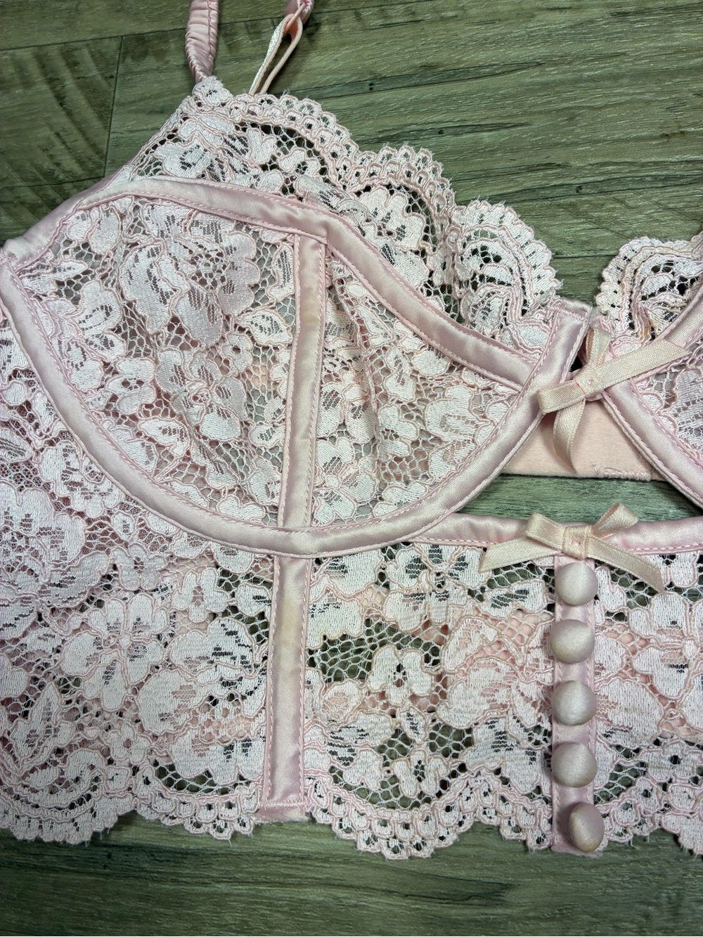 For Love and Lemons Creamsicle Lace Bustier Top - Picture 5 of 12